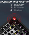 Top Shelf Wireless Mechanical Keyboard Kit With Rock Solid Gasket Mount Design showcasing multimedia knob function and indicators.