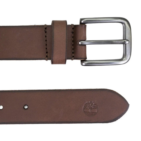 Premium Men Genuine Leather Belts With Antique Finish Single Loop Buckle, 35mm Wide Jean Strap In Dark Brown, showing buckle and strap details.