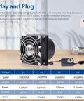 80mm 12V Axial Exhaust Fan With AC Plug Dual Ball Bearings for DIY Soldering and 3D Printer Enclosures with dial controller