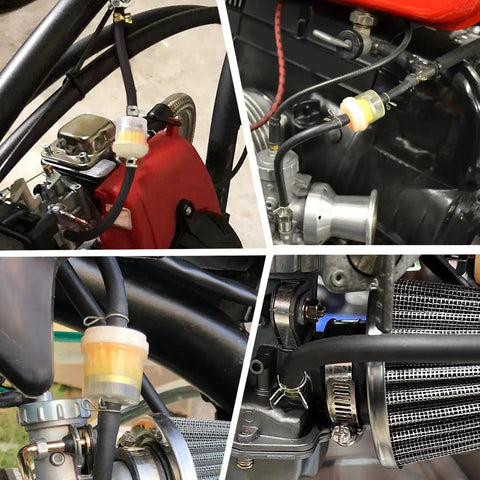 Dirt Bike Gas Fuel Line Hose And Inline Filter Kit For 50cc To 250cc dirt bikes ATVs scooters go karts installed on engines black