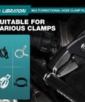 Pro Grade Multi Direction Hose Clamp Pliers With Two Direction Cross Groove Jaws For Automotive Repair gripping a hose clamp