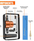 Heavy Duty Dope Double Headed Sheet Metal Nibbler For Straight Curve And Circle Cutting Drill Attachment components displayed