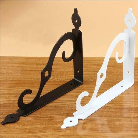 Hella Sturdy 20 Pack L Shape Corner Brackets Heavy Duty Metal Shelf Supports Rust Resistant White Right Angle Furniture Hardware Braces Solid 140mm Thickness, black and white decorative metal brackets.