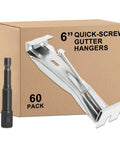 6 Inch Gutter Hangers Kit With 60 Pcs Preinserted Quick Screw Clips Hidden Bracket For 6 Inch K Style Aluminum Gutters and Drill Bit