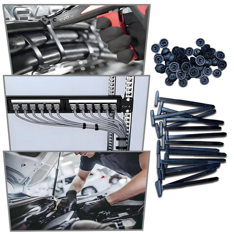 2026 Upgraded Heavy Duty Self Locking Nylon Cable Ties With UV Protection securing cables in car repair and management