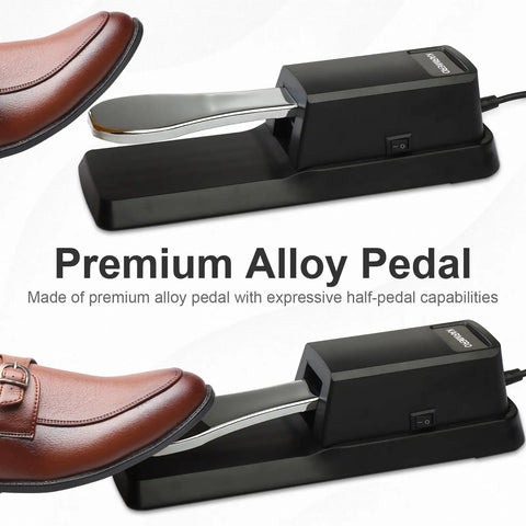 Universal Sustain Pedal For Keyboard With Polarity Switch Beefy Workhorse Premium Alloy Construction Non Slip Foot Pedal