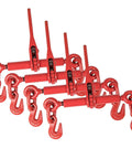 Beefed-Up 1/2 To 5/8 Inch Chain Ratchet Load Binders - Heavy Duty, Commercial Grade, Forged Steel Construction, Pack of 4