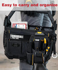 Tool tote carrying Heavy Duty R Clip Cotter Pin Kit 558 Pcs Rustproof Set for bikes, cars, mowers, and equipment repairs.