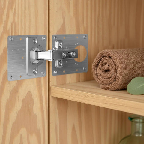 Complete 36 Piece Cabinet Hinge Repair Kit With Stainless Steel Plates And Brackets And 216 Screws for Kitchen Cabinets