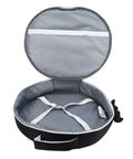 Open Dive Gear Regulator Bag With Foam Padding, Marine Animal Design Organizer Case showing interior mesh pocket and straps