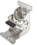 Tough As Nails Foldable Support Brackets With Self Lock Hinges for Table Legs, nickel plated with lock pin for 0 90 180 degree positions.