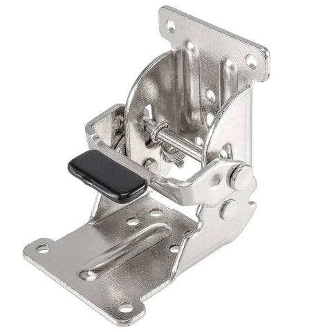 Tough As Nails Foldable Support Brackets With Self Lock Hinges for Table Legs, nickel plated with lock pin for 0 90 180 degree positions.