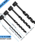 Heavy Duty Hand Auger Wood Drill With Scotch Eye Design for camping and woodworking, showcasing various drill bit sizes