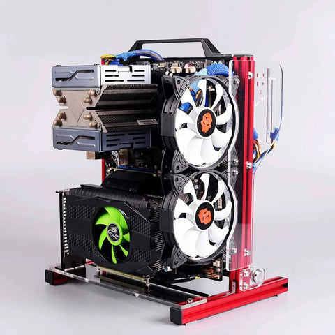 Modular Open Air Motherboard Frame Rack For ATX Micro ATX ITX Builds Lightweight DIY Chassis Bracket Set with GPU installed