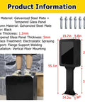 Heavy Duty Metal EV Charging Pedestal Designed For Indoor Or Outdoor Commercial Properties Featuring Secure Mechanical Lock And Key Badass Protection Slick Black Finish, with dimensions and materials displayed.