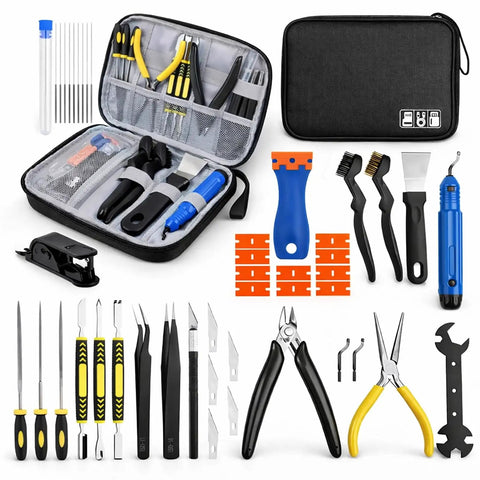 Must Have Pro Grade All In One 46 Piece 3D Printer Tools Kit For FDM And Resin Printers With Nozzle Cleaner Removal Tools Deburring Files