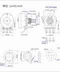 Technical diagram of Two Pack B250K Linear Guitar Pots With Fifteen Point Five Millimeter Short Split Shaft And Twenty Four Spline Knurled Shaft For Electric Guitar And Bass Control Plate Mounting Low Noise Smooth Feel Perfect For Gear Heads