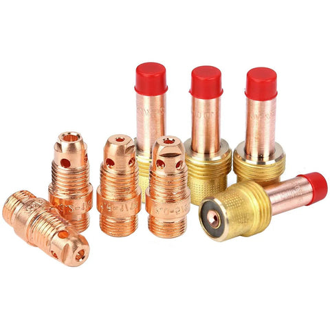 Stubby Gas Lens TIG Welding Torch Kit No Ten Glass Cup for WP 17 18 26 consumables set close-up