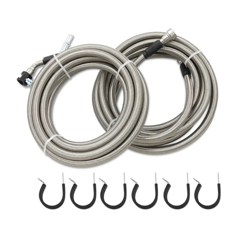 Upgraded Fuel Line Kit With Factory Tested Performance For Rock-solid Reliability And Easy Install On Your Ride Long Service Life And Stable Characteristics Make This One Color Upgrade A Total Game Changer. braided metal fuel line kit with black clips and hose clamps