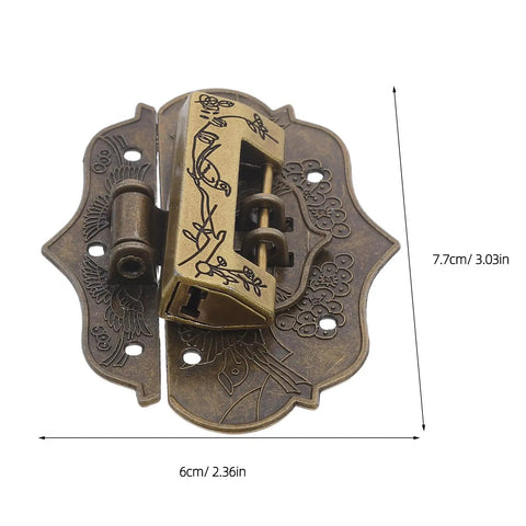 Vintage Zinc Alloy Padlock With Key And Screws For Wooden Cases And Jewelry Boxes Retro Hasp Lock For DIY Indoor Projects