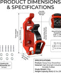 Diagram of Heavy Duty Shovel Mount For Roof Rack With Metal Rubber Axe Holder And Quick Release Clamps For Trucks Red Roof Rack Brackets