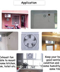 10 Inch Window Reversible Exhaust Fan For Through Wall Installation With Shutter Box And Blower Ventilation Air Extractor in various room settings