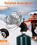 Portable Propane Heater For Camping And Outdoor Spaces, Rugged Base With Propane Tank Holder, ideal for snow activities