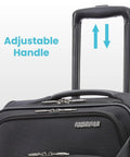 Lightweight spinner carry-on luggage with adjustable handle