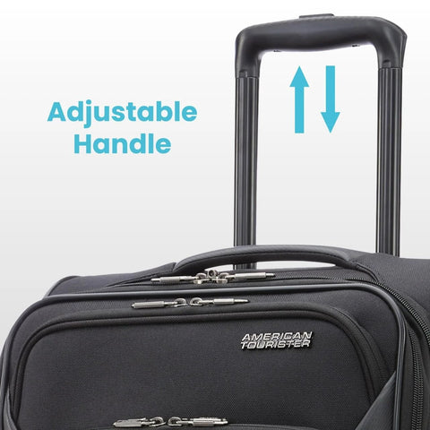 Lightweight spinner carry-on luggage with adjustable handle