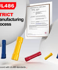 AIRIC UL-listed insulated butt connectors for 22-16 AWG, 100 pcs, PVC wiring crimps, assorted colors