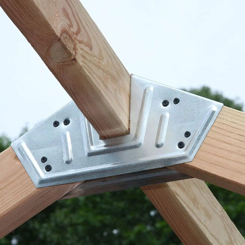 7x8 Foot Peak Roof DIY Framing Kit For Storage Shed Build With 24 Galvanized Steel Angles And 12 Base Plates No Wood Included So You Can Build Your Own Shed Frame With Your Own Lumber