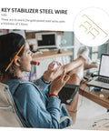 Premium Gold Plated Satellite Stabilizer Wires For Mechanical Keyboards shown in use, 1.6mm steel wires for key stability.