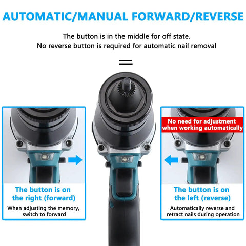 Cool Cordless Rivet Nut Gun With Huge 5200mA Battery For M3 To M12 Metric Fasteners. Wire Free And Portable Power Wrench Tool For Steel Aluminum And Stainless Steel Projects That Hit You Just Right., automatic forward/reverse control on cordless rivet nut gun