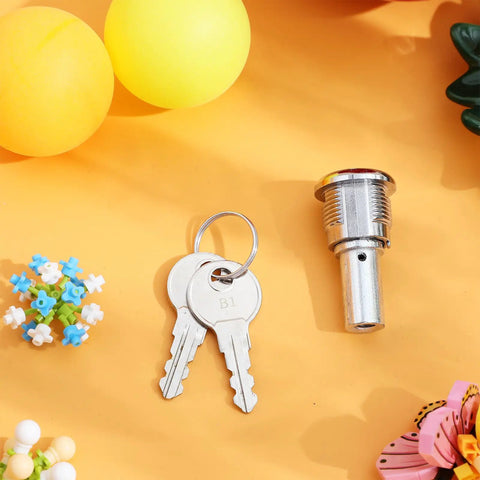 Thinking Process: metal gumball machine lock and two keys, small cylinder key set for candy vending dispenser