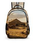 Tractor Barn Farm Landscape Printed Backpack For Unisex Everyday Use With Large Capacity Durable Polyester Daypack