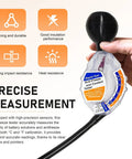 Smooth Operator Coolant And Antifreeze Tester featuring crisp gauge readout and heavy duty rubber bulb held in hand.