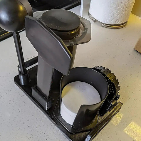 3D Printed Coffee Utensil Station Holder That Keeps Your Kitchen Counter Clean With A Slick Drip Catcher Tray for filters and cups.