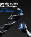 Close-up of two TiAlN-coated cobalt drill bits with bullet-point tips for metal drilling