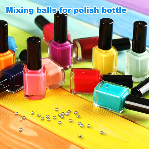 316 Stainless Steel Paint Mixing Balls For Nail Polish Beads 3mm 400 Pieces Pro Grade Heavy Duty High Temp Resistant And Corrosion Proof With Molybdenum For Tough Environments Go To DIY Cosmetic Mixing Beads in assorted nail polish bottles