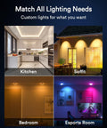 Kitchen, soffit, bedroom, and esports room lit by 4 Inch LED Recessed Canless Downlights With 360 Degree Swivel And 90 Degree Tilt