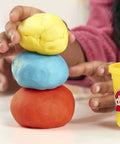 Ultimate Super Bulk Haul Of Non Toxic Modeling Compound 36 Bright Shades 3 Oz Tin Cans stacked colorful clay balls with yellow blue red.