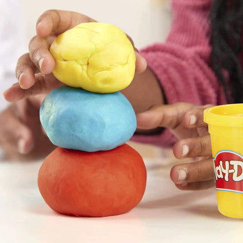 Ultimate Super Bulk Haul Of Non Toxic Modeling Compound 36 Bright Shades 3 Oz Tin Cans stacked colorful clay balls with yellow blue red.