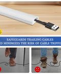 118 Inch Wall Cord Hider With Self Adhesive Silicone Cable Covers showcasing cable management and reducing tripping hazards