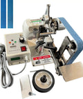 750W Variable Speed Belt Grinder Sander With VFD Control And 2 Molds showing metal polishing machine with blue sanding belt and control panel.