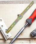 Close-up of Cabilock adjustable angle hinge with zinc-plated gear and mounting plate