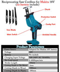 Beast Cordless Reciprocating Saw Brushless Power Tool With Variable 0 To 3000 RPM Quick Blade Change Includes 4 Blades overview