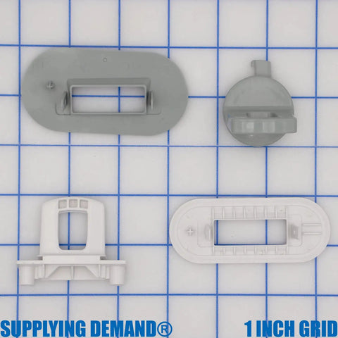 Washer Lid Lock Replacement Kit Model Specific For WH08X32697 And WH01X27954 Not Universal Includes Lock Harness White Bezel And Strike For Metal Lids DIY Friendly Install parts displayed on grid