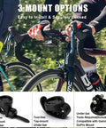Cyclist with Beast Mode 1000 Lumen Front Bike Light With Dual Beam High Low For Night Riding, Rechargeable Headlight.