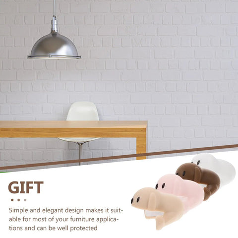 Animal Shaped Silicone Corner Protectors For Furniture A Four Piece Set with soft edges shown in an interior setting.