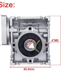 Beefy Nema 23 Stepper Worm Gear Reducer With 11mm Input And 14mm Output Shaft showing dimensions and size details